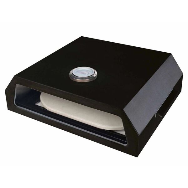 BBGRILL Horno de piedra de barbacoa acero negro