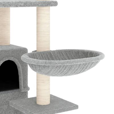 vidaXL Rascador para gatos con postes de sisal gris claro 175 cm