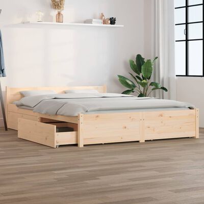 vidaXL Estructura de cama con cajones 150x200 cm