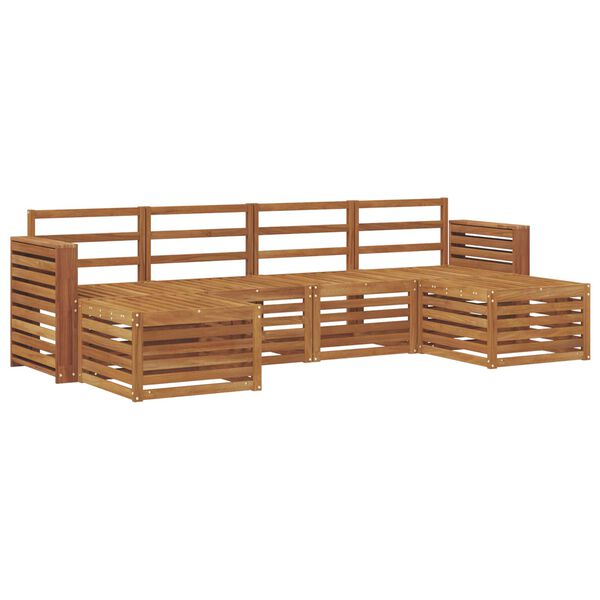 vidaXL Juegos de sof&aacute;s 6 pcs Natural Madera de Acacia S&oacute;lida