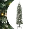 vidaXL &Aacute;rbol Navide&ntilde;o Artificial Delgado Verde y blanco 210 cm