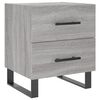 vidaXL Mesitas noche 2 uds madera ingenier&iacute;a gris Sonoma 40x35x47,5 cm