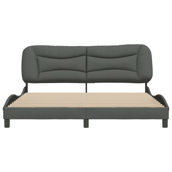 vidaXL Estructura de cama sin colchón Hvar de tela gris oscuro 180x200 cm
