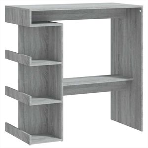 vidaXL Mesa bar estante almacenaje gris Sonoma 100x50x101,5 cm