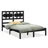 vidaXL Estructura de cama madera maciza negra King Size 150x200 cm
