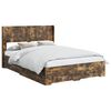 vidaXL Estructura de cama con almacenamiento y cabecero Roble Ahumado