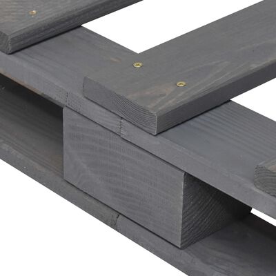vidaXL Estructura de cama de palés madera maciza pino gris 100x200 cm
