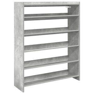 vidaXL Zapatero madera contrachapada gris hormig&oacute;n 80x25x100 cm