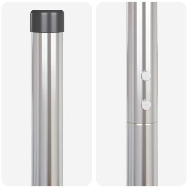 vidaXL Poste de Valla 12 pcs Plateado Acero con recubrimiento en polvo