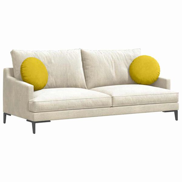 vidaXL Cojines para asiento 2 pcs Amarillo &Oslash; 40 x 13 cm Terciopelo