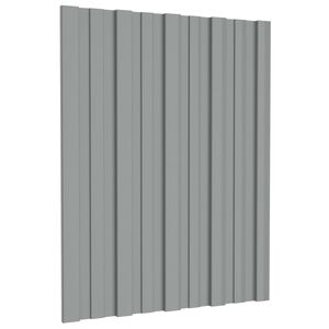 vidaXL Panel de techo 12 uds. Gris 60 x 45 cm Acero galvanizado