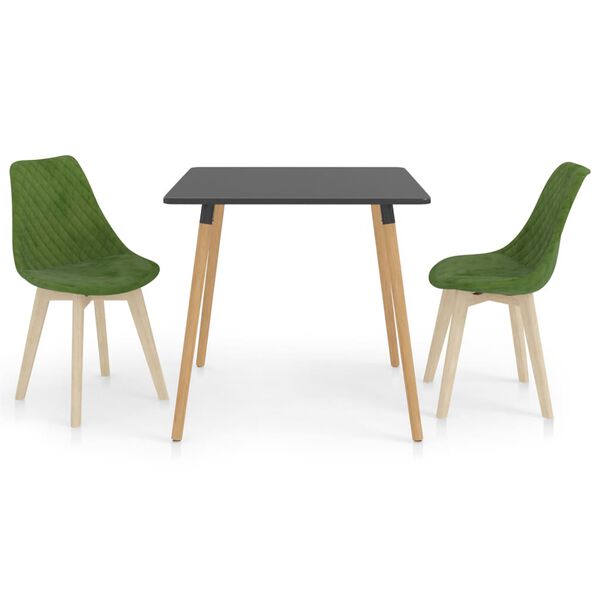 vidaXL Juego de comedor 3 piezas verde claro