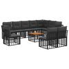 vidaXL Conjunto de sof&aacute;s de exterior 11 pcs Negro y Gris oscuro