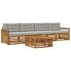 vidaXL Conjunto de sof&aacute;s de exterior 5 pcs Natural y Gris Claro
