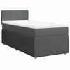 vidaXL Cama box spring con colch&oacute;n tela gris oscuro 90x200 cm