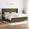 vidaXL Cama box spring con colch&oacute;n tela marr&oacute;n oscuro 200x200 cm