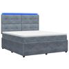 vidaXL Cama de muelles con LED y colch&oacute;n Gris oscuro 180 x 200 cm