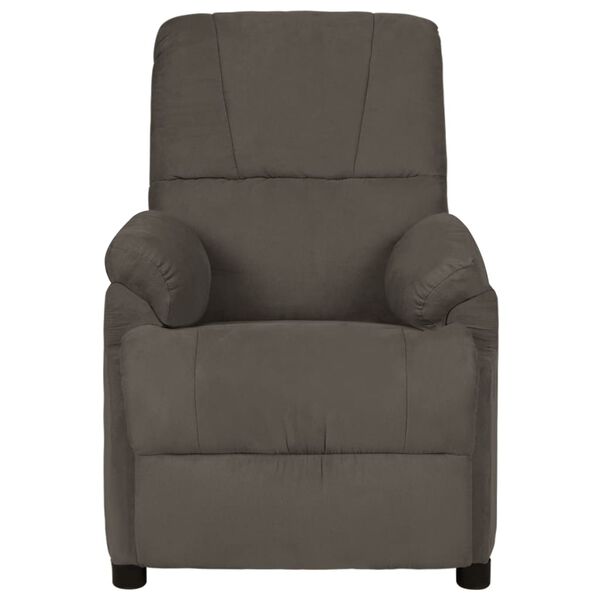 vidaXL Sill&oacute;n de masaje reclinable piel de ante artificial gris oscuro