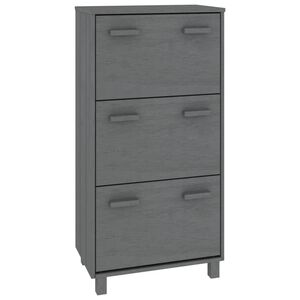 vidaXL Zapatero HAMAR madera maciza pino gris oscuro 59,5x35x117 cm
