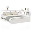 vidaXL Cama con estanter&iacute;a sin colch&oacute;n madera maciza blanca 160x200 cm