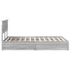 vidaXL Cama con almacenamiento con cabecera Gris Sonoma 135 x 190 cm
