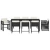 vidaXL Conjunto de Comedor de Jard&iacute;n 9 pcs Negro rat&aacute;n sint&eacute;tico