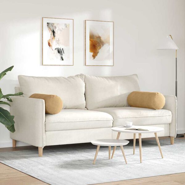 vidaXL Cojines Bolster 2 pcs Marr&oacute;n &Oslash; 25 x 70 cm Tela de pana