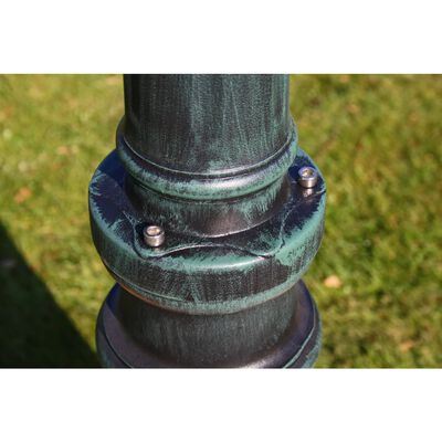 vidaXL Farola de jardín 3 brazos aluminio verde oscuro/negro 215 cm