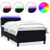 vidaXL Cama box spring con colch&oacute;n y LED terciopelo negro 100x220 cm