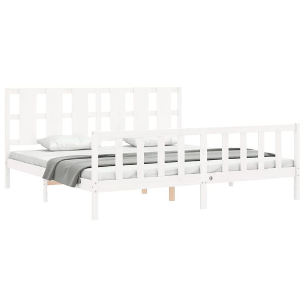 vidaXL Estructura de cama sin colchón madera maciza blanca 200x200 cm