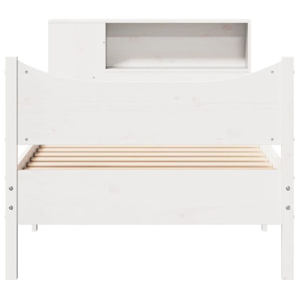 vidaXL Estructura de cama sin colch&oacute;n madera maciza blanca 75x190 cm