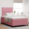 vidaXL Cama Box Spring LED con colch&oacute;n Rosa 120 x 200 cm tela