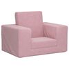 vidaXL Sof&aacute; cama para ni&ntilde;os felpa suave rosa