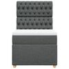 vidaXL Cama box spring con colch&oacute;n tela gris oscuro 100x200 cm