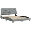 vidaXL Estructura de cama sin colch&oacute;n Hvar tela gris claro 140x190 cm