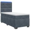 vidaXL Cama con Base Tapizada, Colch&oacute;n y Luz LED Gris oscuro