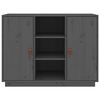 vidaXL Aparador de madera maciza de pino gris 100x40x75 cm