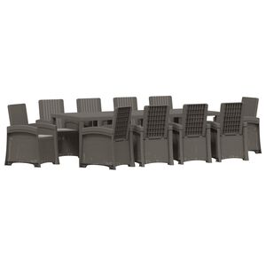 vidaXL Conjunto de Comedor de Jard&iacute;n 11 uds. Gris Claro PP