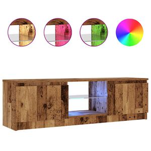 vidaXL Mueble TV luces LED madera ingenier&iacute;a envejecida 120x30x36 cm