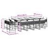 vidaXL Set comedor de jard&iacute;n con cojines 13 pzas rat&aacute;n sint&eacute;tico negro