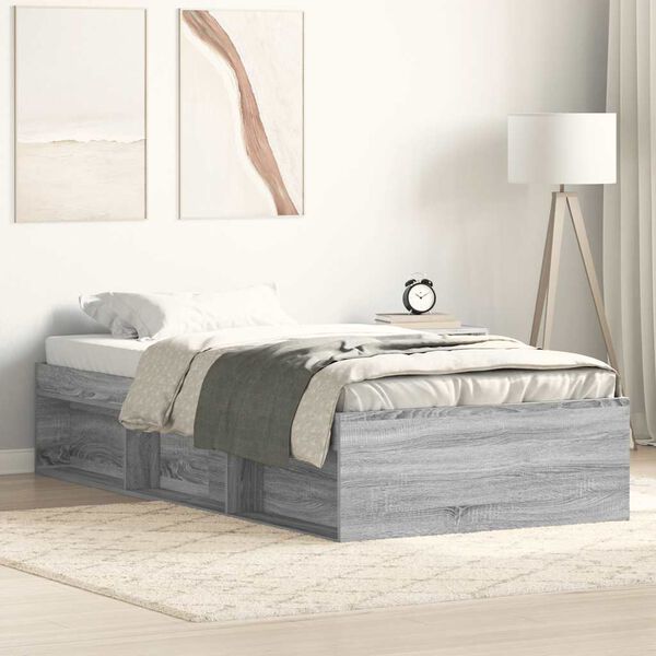 vidaXL Estructura de cama gris Sonoma 90x190 cm