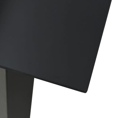 vidaXL Mesa de comedor de jardín acero y vidrio negra 80x80x74 cm