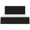 vidaXL Estructura de cama otomana con colch&oacute;n tela negra 180x200cm