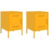 vidaXL Mesitas de noche 2 uds acero amarillo mostaza 36x39x50,5 cm