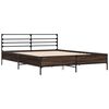 vidaXL Estructura cama madera ingeniería metal marrón roble 160x200 cm
