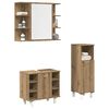 vidaXL Juego de muebles ba&ntilde;o 3 piezas madera ingenier&iacute;a roble artisan