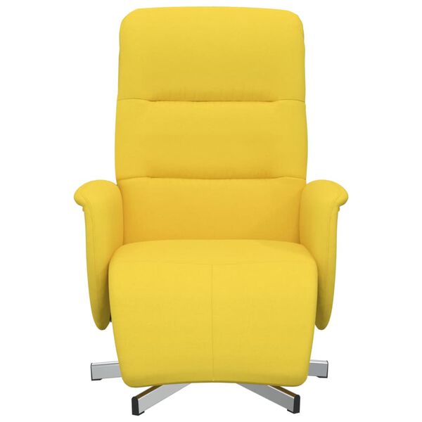 vidaXL Sill&oacute;n reclinable con reposapi&eacute;s tela amarillo claro
