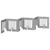 vidaXL Puerta para perros plegable con soportes 6 uds. Sonoma gris