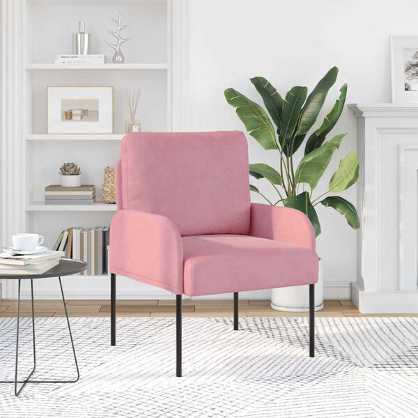 vidaXL Sof&aacute;s con coj&iacute;n 55cm Rosa Madera contrachapada