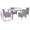 vidaXL Set comedor jard&iacute;n 5 pzas cojines rat&aacute;n sint&eacute;tico vidrio beige